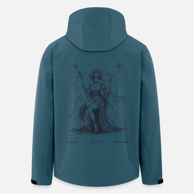 Mystische Hexe mit Zauberstab - Recycelte Männer Softshell-Jacke von Stanley/Stella - Dunkles Petrol