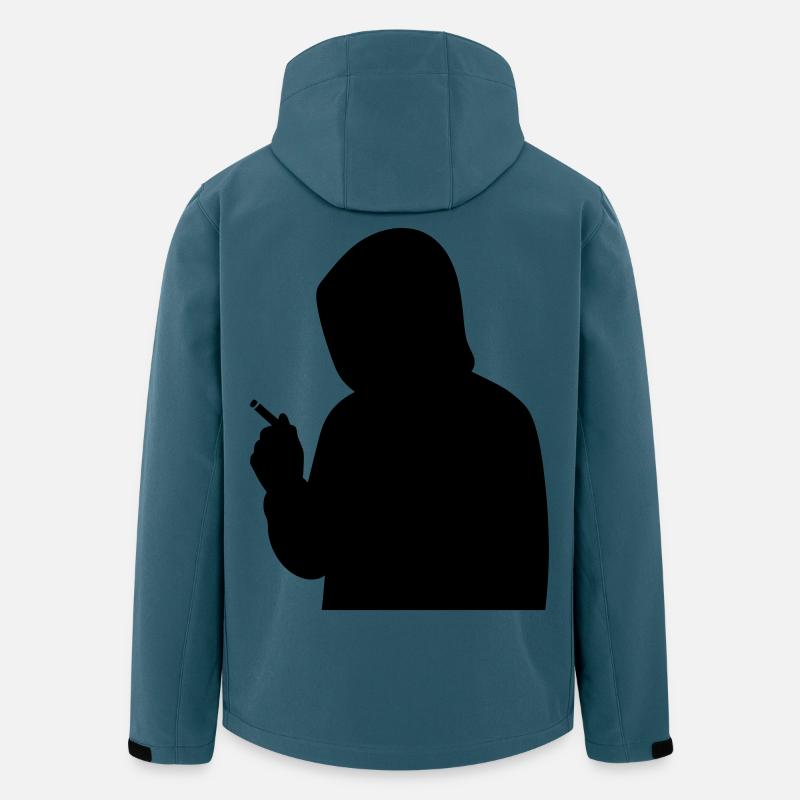 Silhouette mit Hoodie und Zigarette - Recycelte Männer Softshell-Jacke von Stanley/Stella - Dunkles Petrol