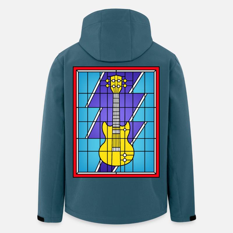 Buntglasgelbe E-Gitarre - Recycelte Männer Softshell-Jacke von Stanley/Stella - Dunkles Petrol