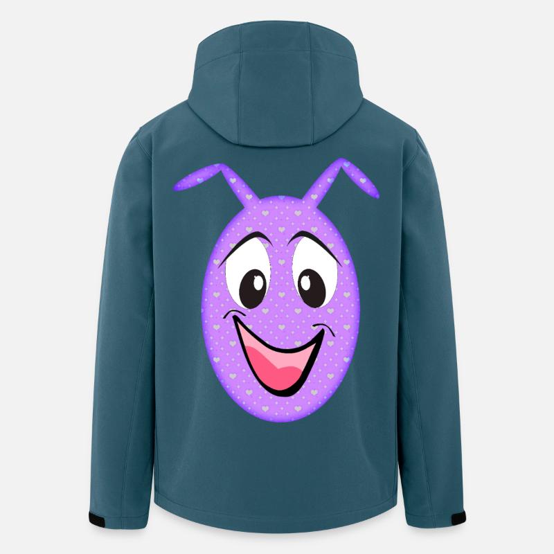 Lila Herzchen Spaßgesicht - Recycelte Männer Softshell-Jacke von Stanley/Stella - Dunkles Petrol