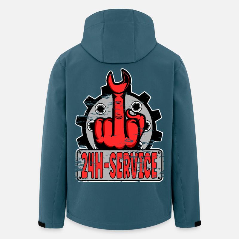 Mittelfinger Stinkerfinger 24h Service Design Rot - Recycelte Männer Softshell-Jacke von Stanley/Stella - Dunkles Petrol