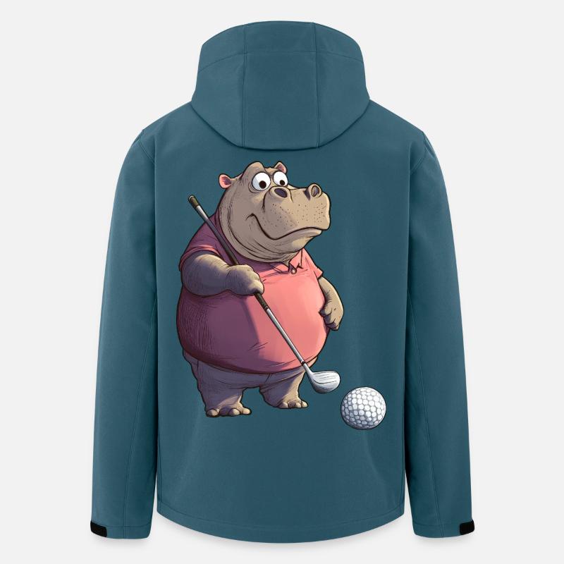 Nilpferde Golf / Golfer Nilpferd - Recycelte Männer Softshell-Jacke von Stanley/Stella - Dunkles Petrol