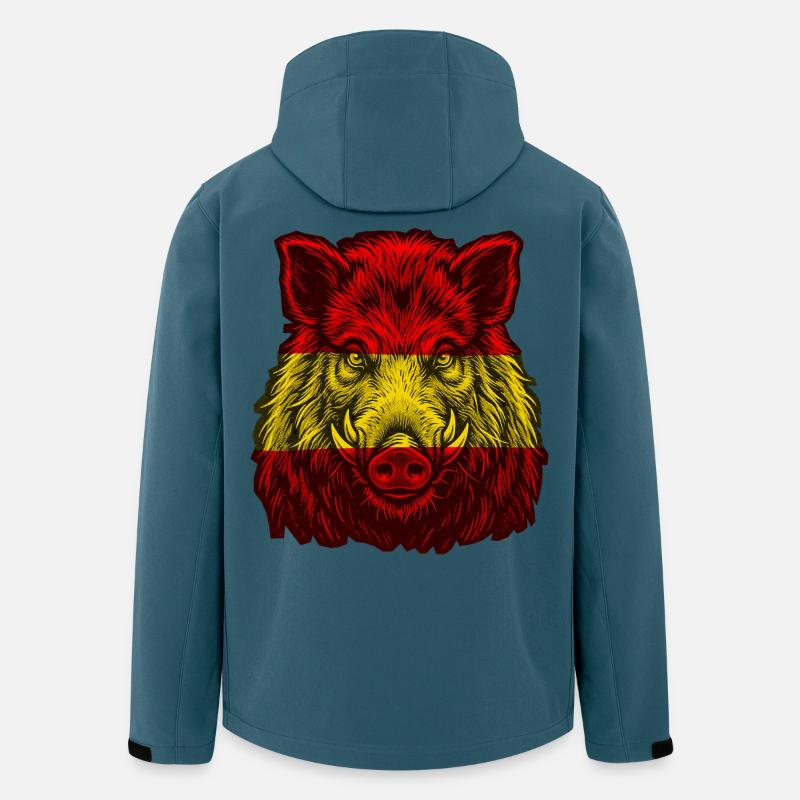 Wildschwein Spanien Flagge Spanisch - Recycelte Männer Softshell-Jacke von Stanley/Stella - Dunkles Petrol