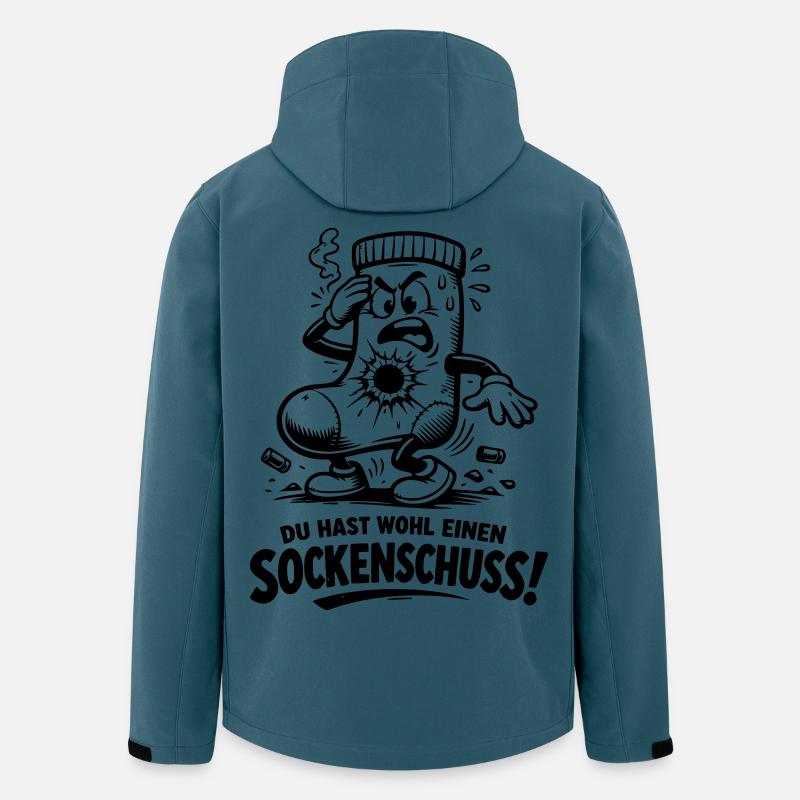 Sockenschuss Illustration mit Spruch - Recycelte Männer Softshell-Jacke von Stanley/Stella - Dunkles Petrol
