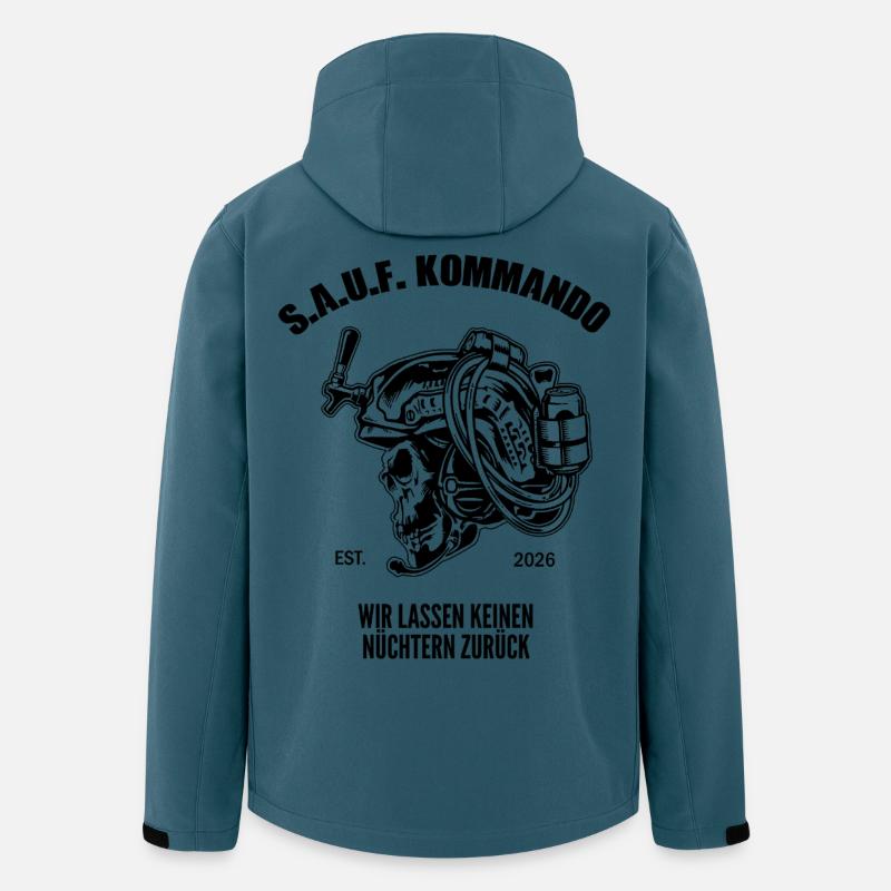 Sauf Kommando | Black | Tactical Beer Skull - Recycelte Männer Softshell-Jacke von Stanley/Stella - Dunkles Petrol