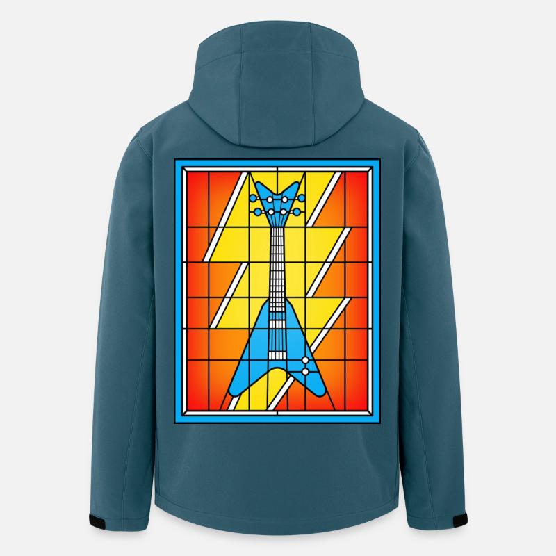 Buntglas-Blaue Gitarre - Recycelte Männer Softshell-Jacke von Stanley/Stella - Dunkles Petrol