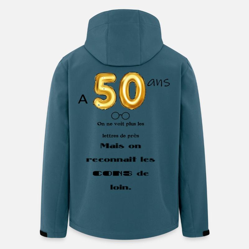 50 ans - Veste softshell homme en polyester recyclé Stanley/Stella - bleu pétrole foncé