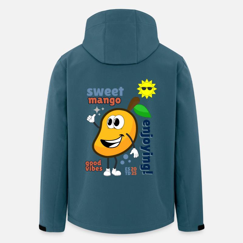 Mango gelbe Frucht Griff Design Mangos Mangos - Recycelte Männer Softshell-Jacke von Stanley/Stella - Dunkles Petrol