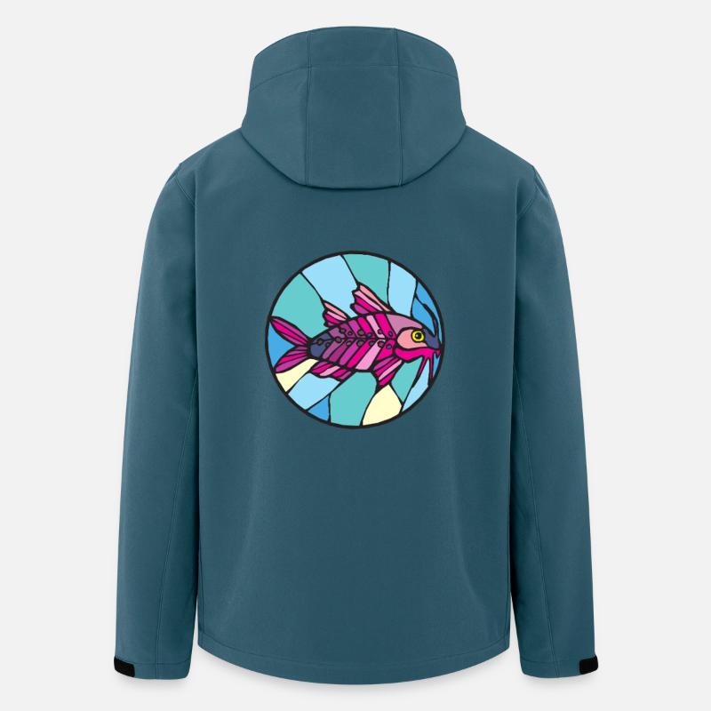 Eleganter Tropischer Killifisch - Recycelte Männer Softshell-Jacke von Stanley/Stella - Dunkles Petrol
