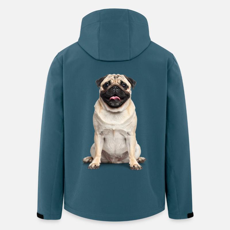 Mops – Charmant, knuffig & voller Liebe! - Recycelte Männer Softshell-Jacke von Stanley/Stella - Dunkles Petrol