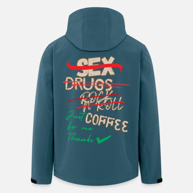 Juste du café pour moi - Veste softshell homme en polyester recyclé Stanley/Stella - bleu pétrole foncé