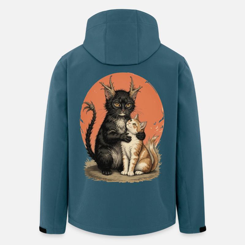 Geweih-Katzengefährten - Recycelte Männer Softshell-Jacke Discoverer von Stanley/Stella - Dunkles Petrol