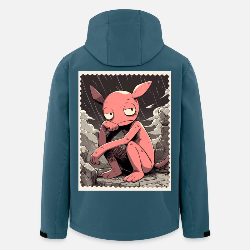 Rosa Kreatur im Regen - Recycelte Männer Softshell-Jacke von Stanley/Stella - Dunkles Petrol