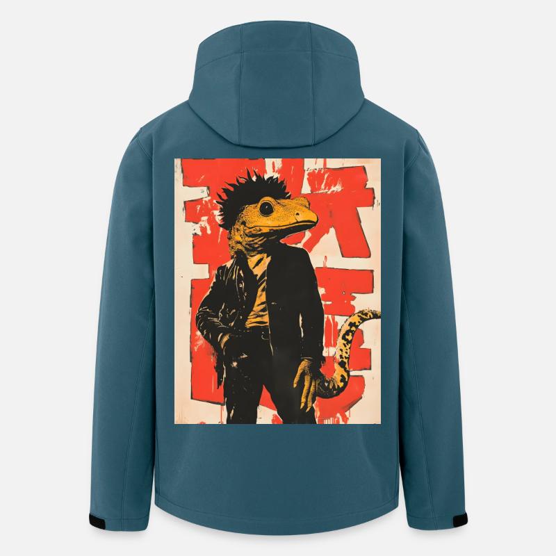 Dino Gecko Punk with Graffiti - Men’s Recycled Softshell Jacket by Stanley/Stella - stargazer