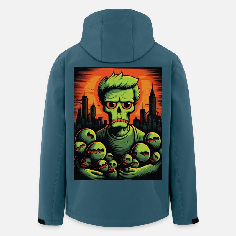 Neon Zombie mit Skelett Kugeln - Recycelte Männer Softshell-Jacke von Stanley/Stella - Dunkles Petrol