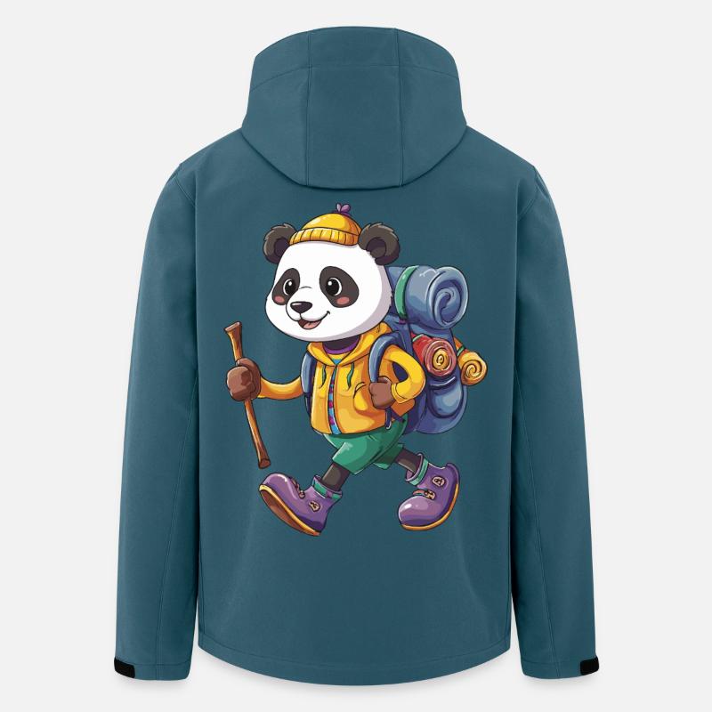 Cute Panda Hiking Camping Adventure Backpacker - Men’s Recycled Softshell Jacket by Stanley/Stella - stargazer