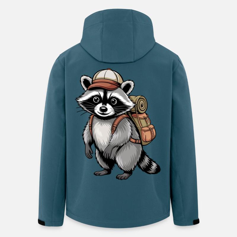 Wandernder Waschbär Abenteurer - Recycelte Männer Softshell-Jacke von Stanley/Stella - Dunkles Petrol