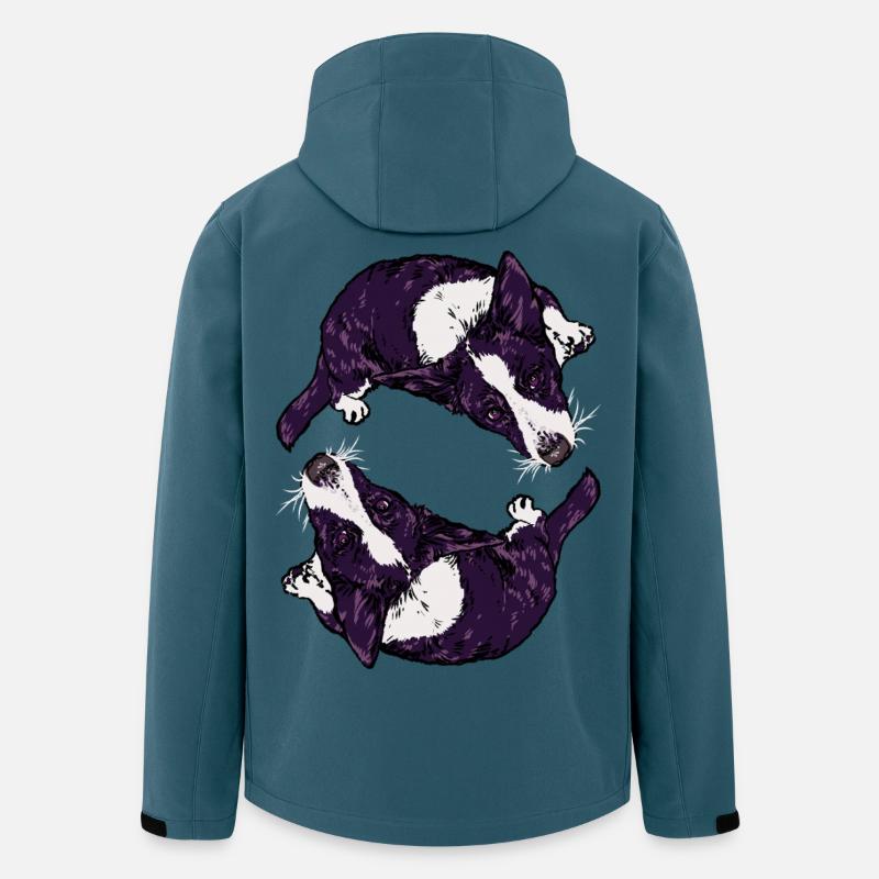 Corgis - Recycelte Männer Softshell-Jacke von Stanley/Stella - Dunkles Petrol