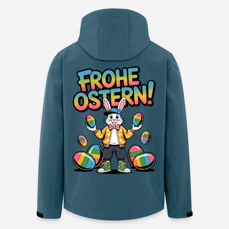 Fröhliche Ostern Bunny Farben - Recycelte Männer Softshell-Jacke von Stanley/Stella - Dunkles Petrol