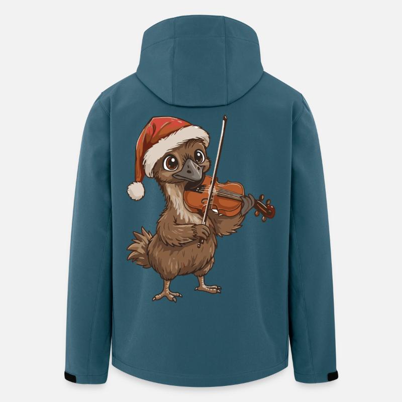 Weihnachts-Emu-Vogel spielt Geigenkunst - Recycelte Männer Softshell-Jacke von Stanley/Stella - Dunkles Petrol