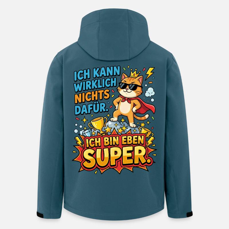 Katzenheld: Ich bin eben Super - Recycelte Männer Softshell-Jacke von Stanley/Stella - Dunkles Petrol