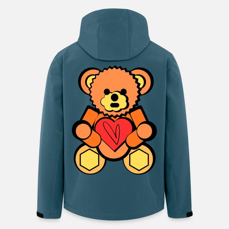 Bear with Heart Block Art - Men’s Recycled Softshell Jacket by Stanley/Stella - stargazer