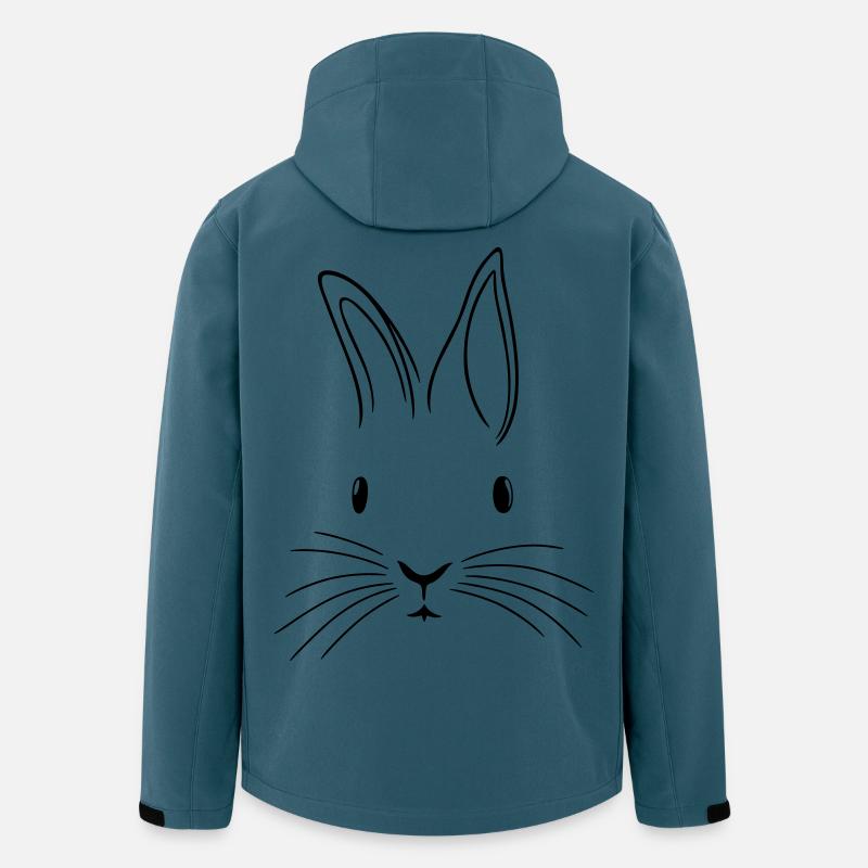 Minimalistisk kanin påskehare påske floppy øre - Softshelljakke herre i resirkulert polyester Stanley/Stella - mørk petroleum
