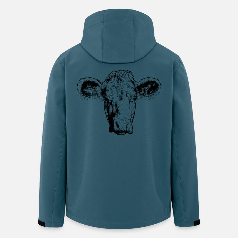 Vache Vaches - Veste softshell homme en polyester recyclé Stanley/Stella - bleu pétrole foncé