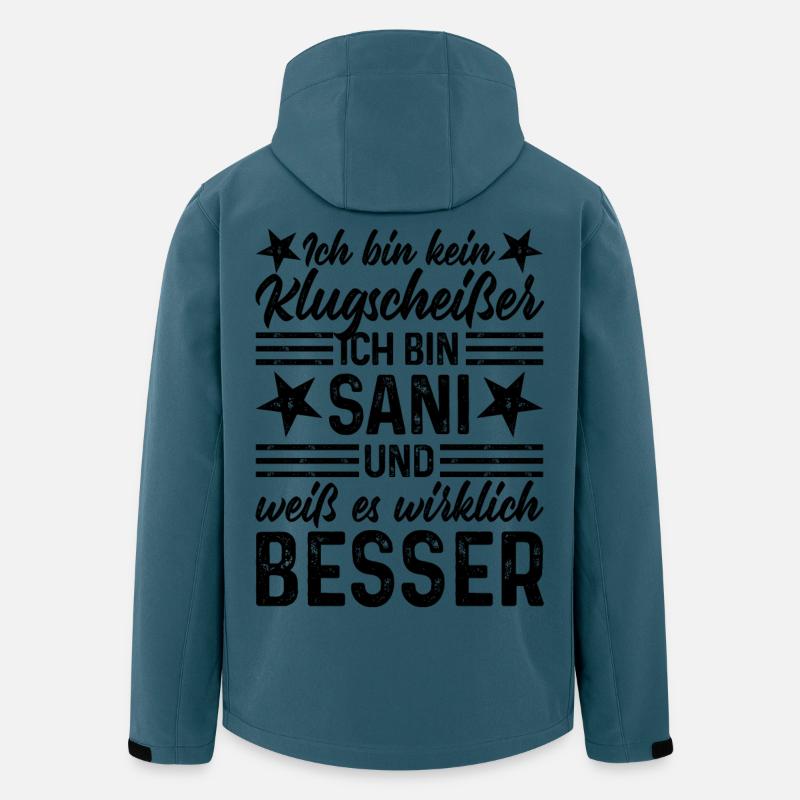 Ich bin kein Klugscheißer Sprüche Sani Sanitäter - Recycelte Männer Softshell-Jacke von Stanley/Stella - Dunkles Petrol