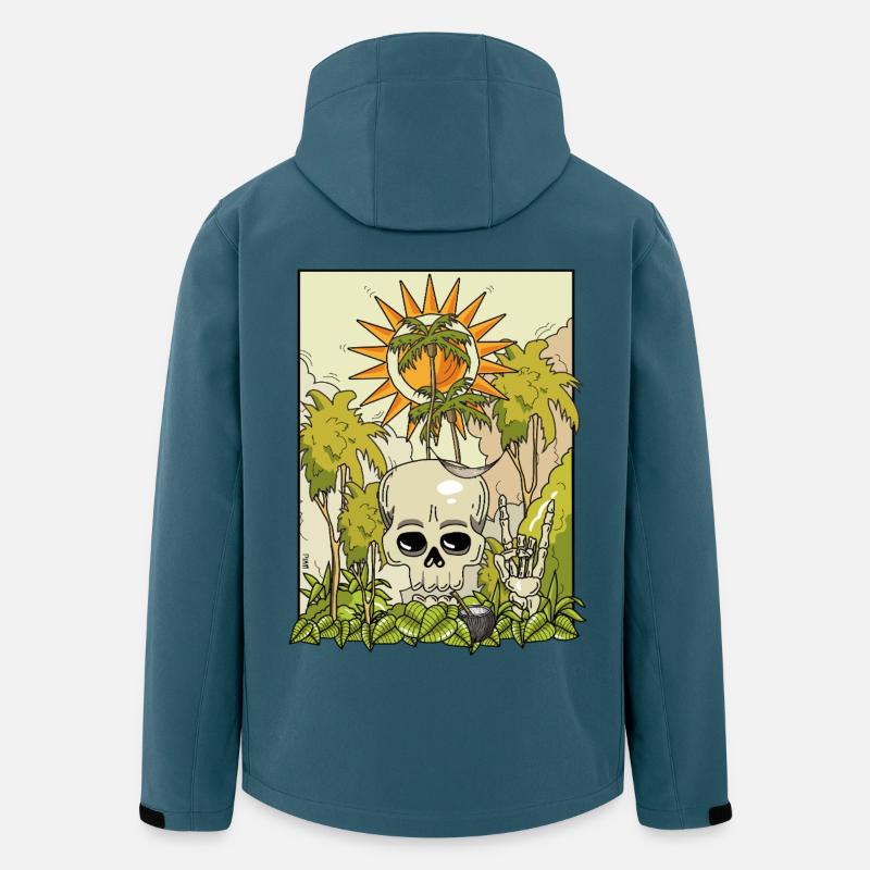 Vulkanischer Totenkopf mit Sonnenkranz - Recycelte Männer Softshell-Jacke von Stanley/Stella - Dunkles Petrol