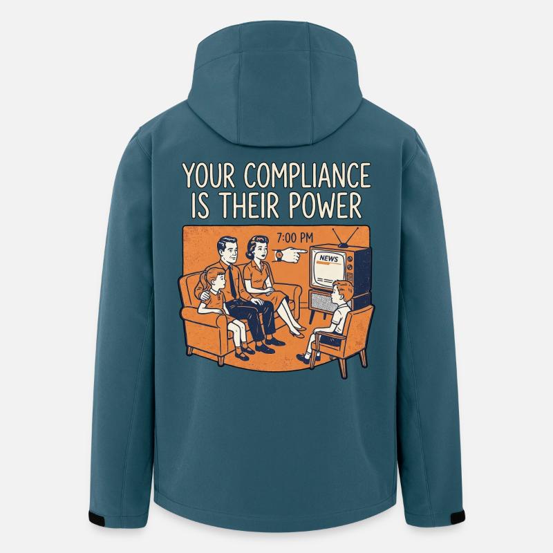 Roboter Gesellschaft - Recycelte Männer Softshell-Jacke von Stanley/Stella - Dunkles Petrol