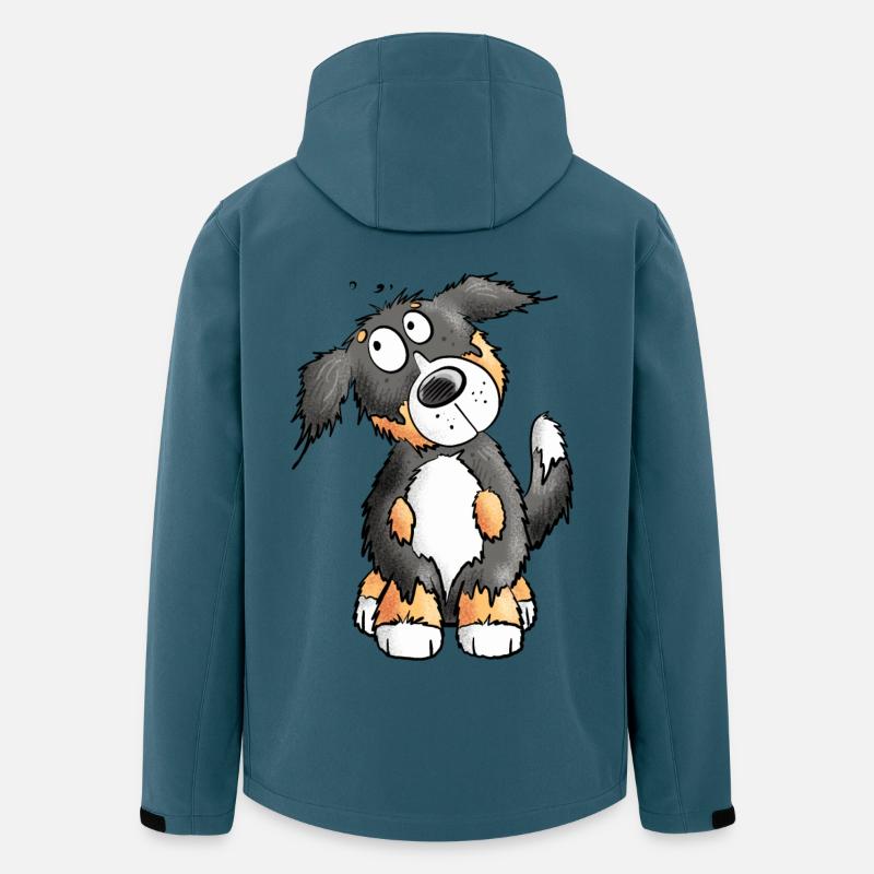 Lustiger Berner Sennenhund I Hunderasse Geschenk - Recycelte Männer Softshell-Jacke von Stanley/Stella - Dunkles Petrol