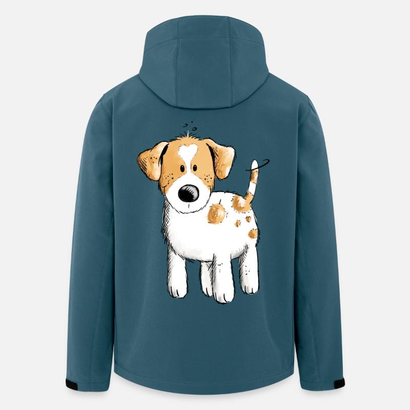 Lustiger Jack Russell Hund Comic - Recycelte Männer Softshell-Jacke von Stanley/Stella - Dunkles Petrol
