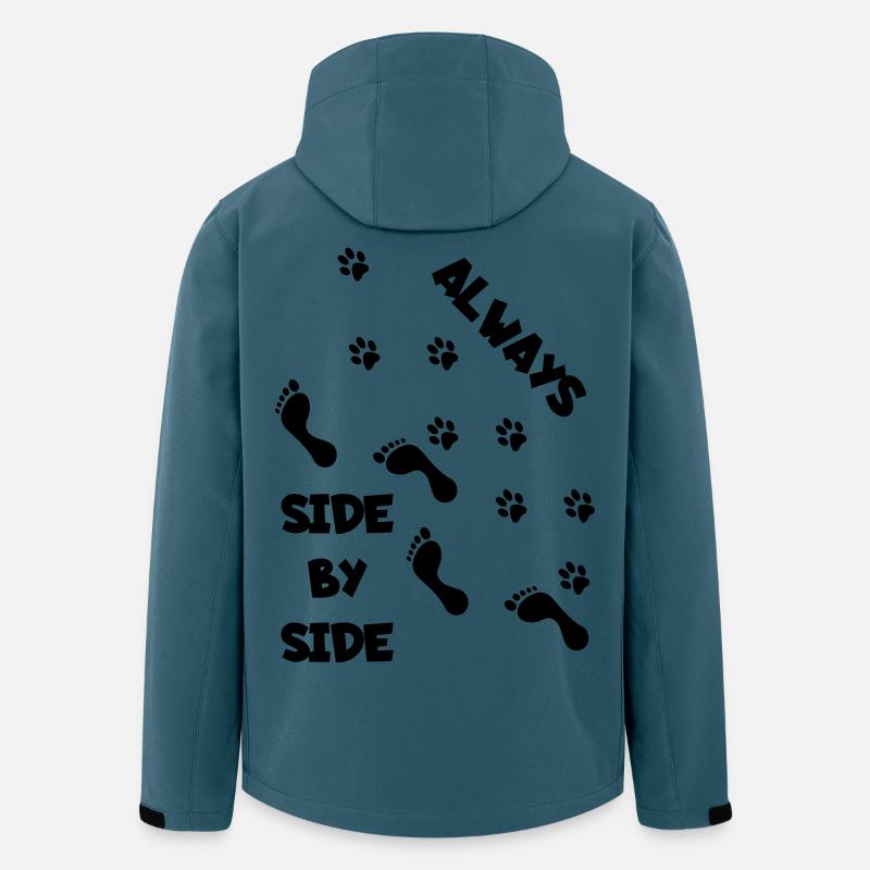 Côte à côte avec chien * - Veste softshell homme en polyester recyclé Stanley/Stella - bleu pétrole foncé