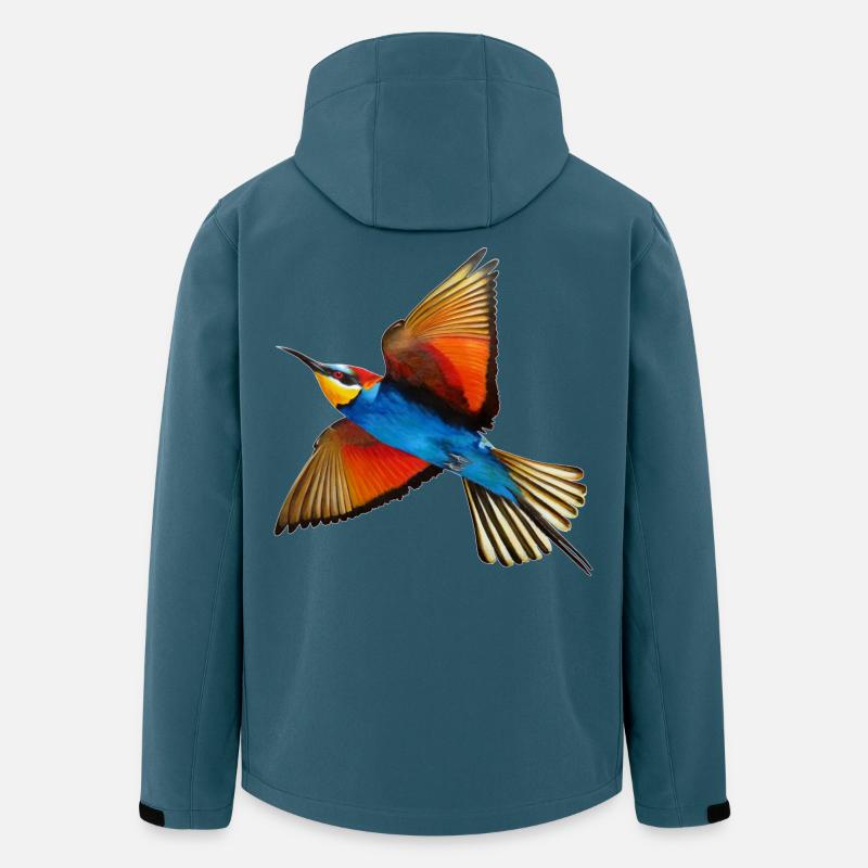 Guêpier Oiseau - Veste softshell homme en polyester recyclé Stanley/Stella - bleu pétrole foncé