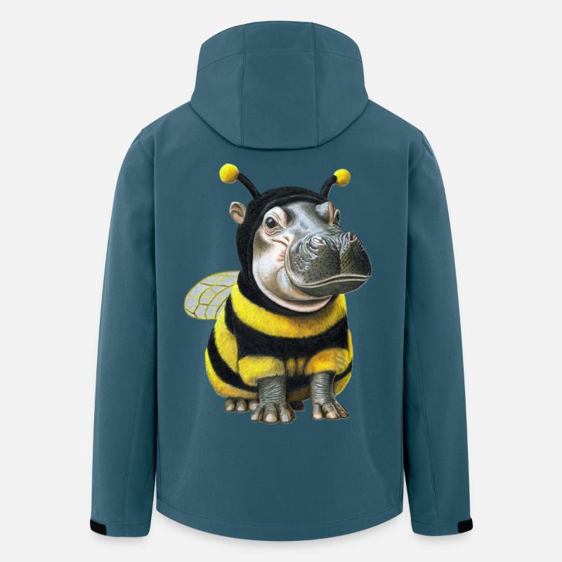 Nilpferd Biene 2 - Recycelte Männer Softshell-Jacke von Stanley/Stella - Dunkles Petrol