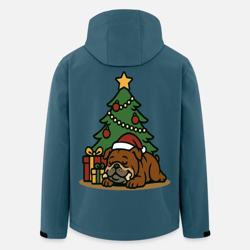 Christmas Bulldog Sleeping by Tree Art - Men’s Recycled Softshell Jacket by Stanley/Stella - stargazer