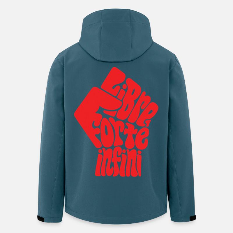 LIBRE FORTE fem – lass uns reden - Recycelte Männer Softshell-Jacke von Stanley/Stella - Dunkles Petrol