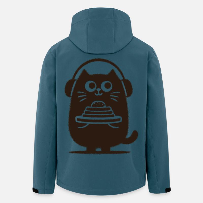 CatDJ avec des pancakes - Veste softshell homme en polyester recyclé Stanley/Stella - bleu pétrole foncé