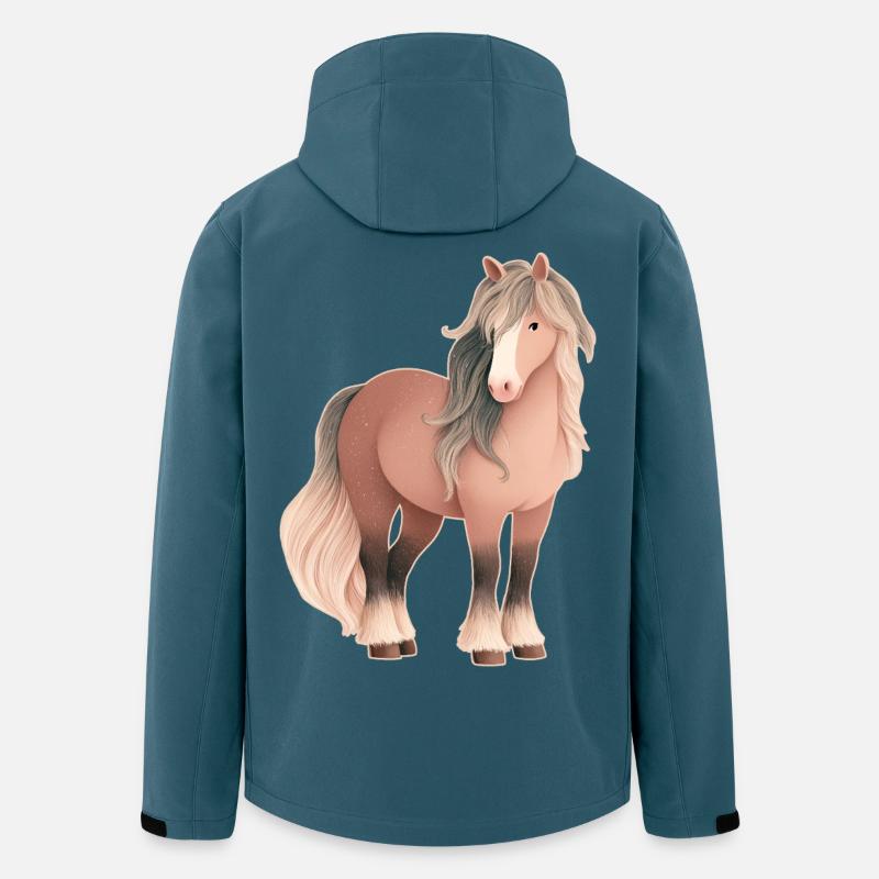 Pferd - Recycelte Männer Softshell-Jacke von Stanley/Stella - Dunkles Petrol