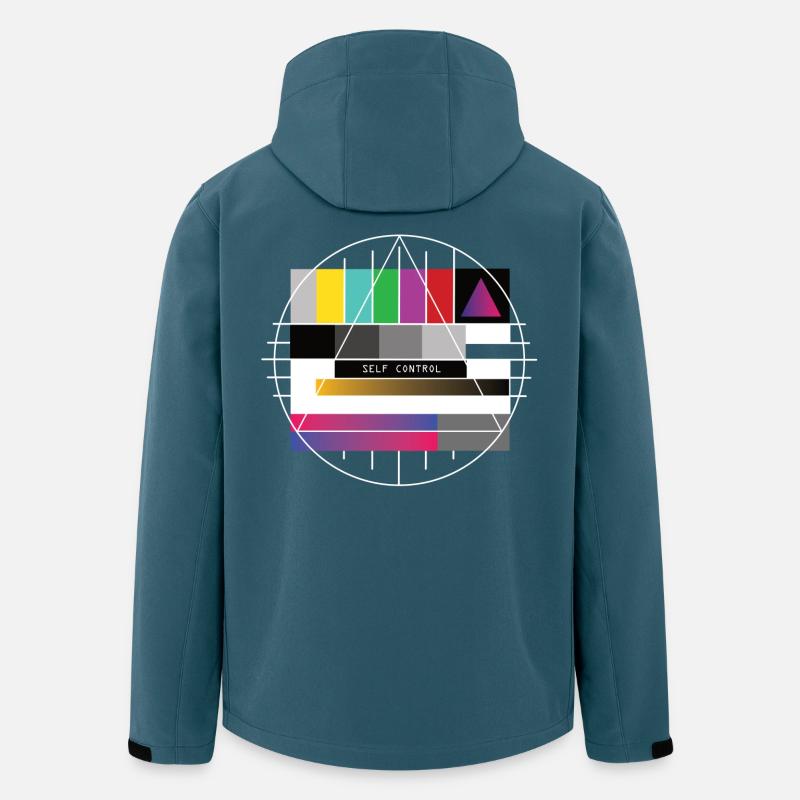 New Retro Testbild - Self Control - Recycelte Männer Softshell-Jacke von Stanley/Stella - Dunkles Petrol