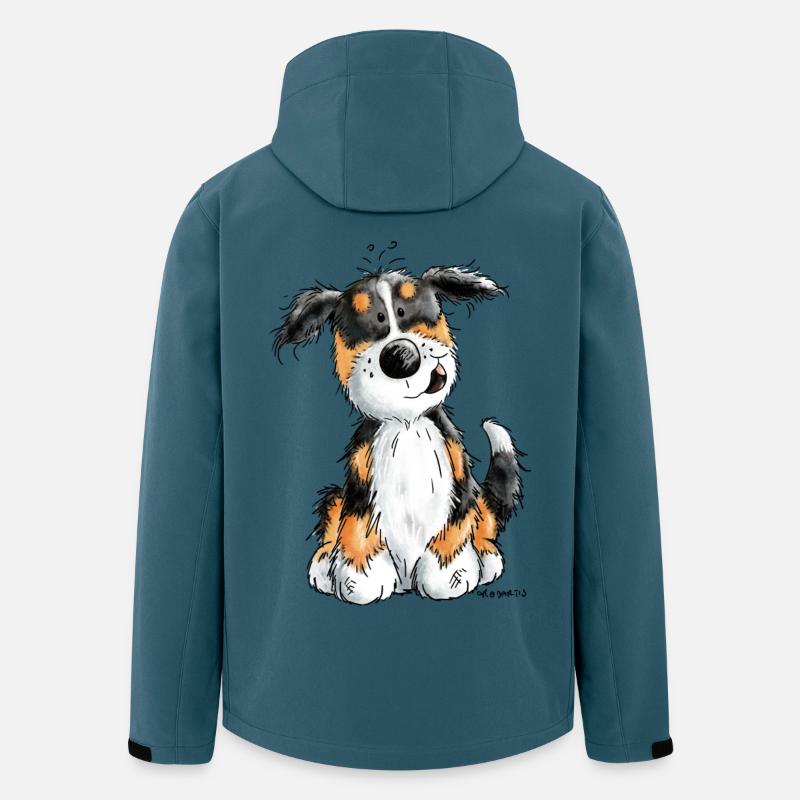Kleiner Berner Sennenhund - Cartoon - Geschenk - Recycelte Männer Softshell-Jacke von Stanley/Stella - Dunkles Petrol