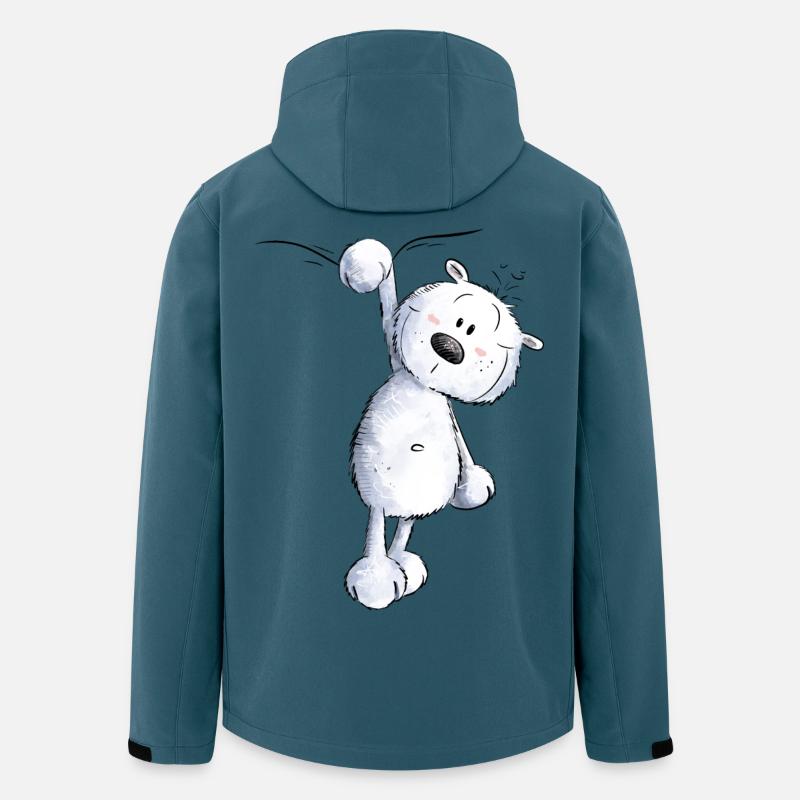 Drolliger Kleiner Bär I Wildtier Comic - Recycelte Männer Softshell-Jacke von Stanley/Stella - Dunkles Petrol