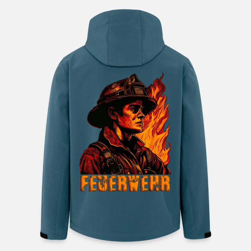 Feuerwehr / Feuerwehrmann - Recycelte Männer Softshell-Jacke von Stanley/Stella - Dunkles Petrol