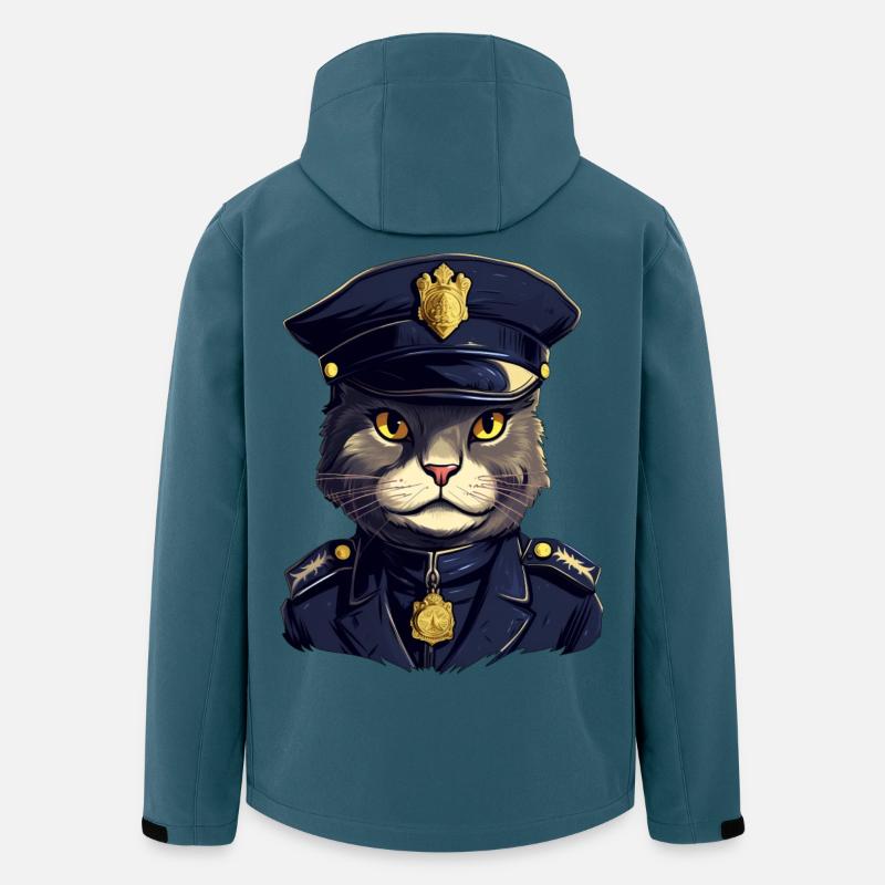 Katzen Polizei - Recycelte Männer Softshell-Jacke von Stanley/Stella - Dunkles Petrol