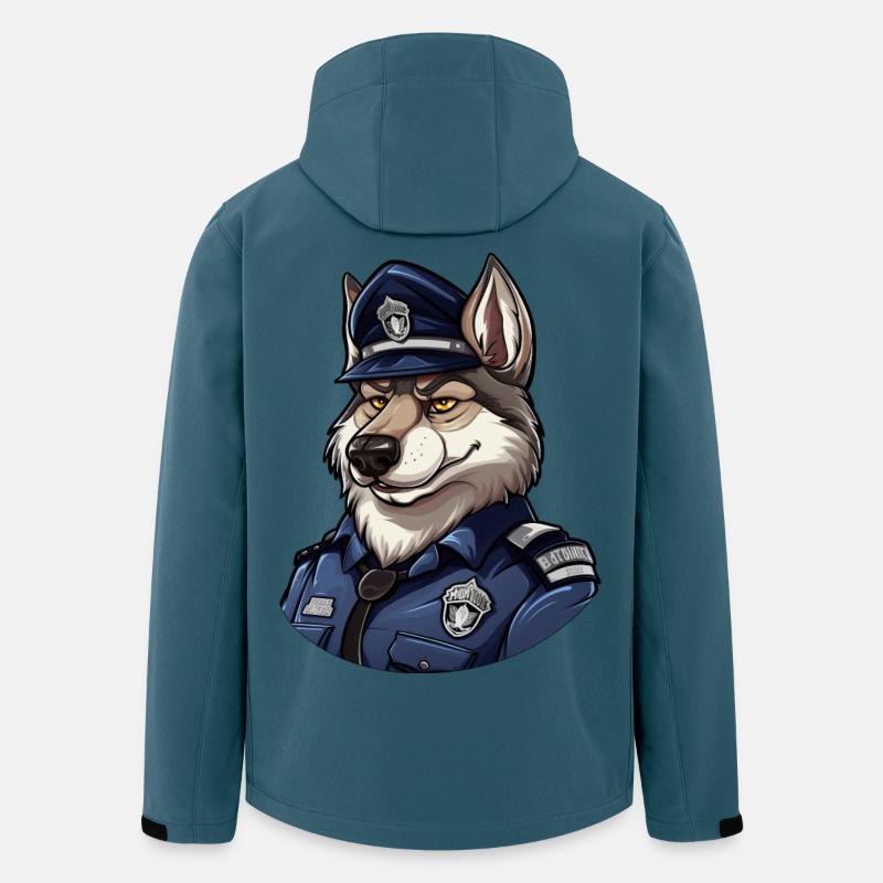 Polizei Wolf - Recycelte Männer Softshell-Jacke von Stanley/Stella - Dunkles Petrol