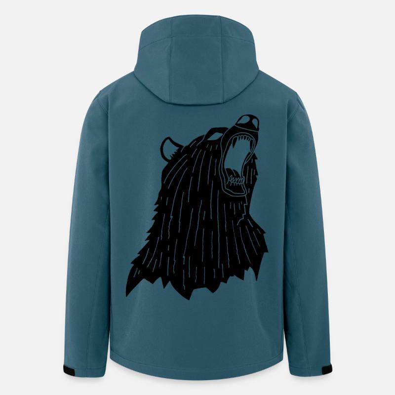 Wütender Schwarzbär - Recycelte Männer Softshell-Jacke von Stanley/Stella - Dunkles Petrol