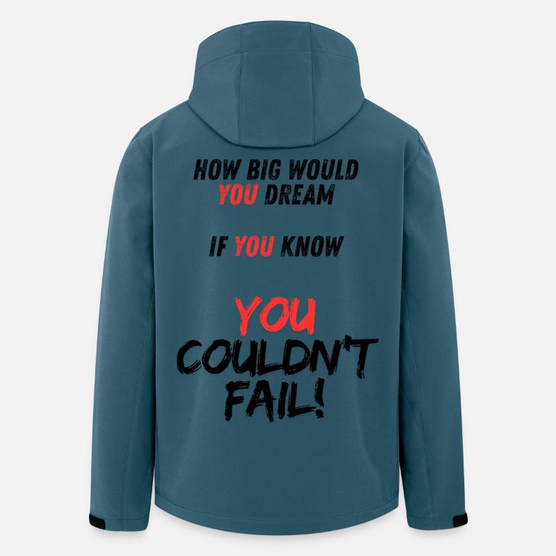 Message de motivation YOU sur noir - Veste softshell homme en polyester recyclé Stanley/Stella - bleu pétrole foncé