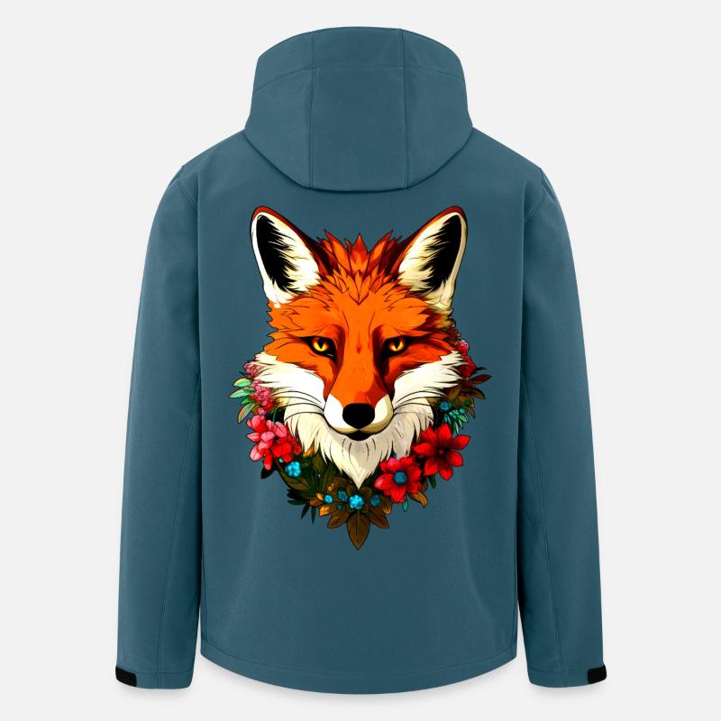 Füchse Style Blumen - Recycelte Männer Softshell-Jacke von Stanley/Stella - Dunkles Petrol
