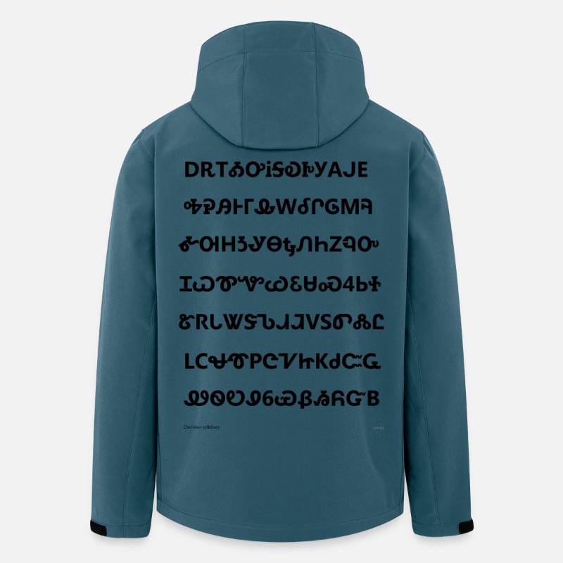 Cherokee-Silbenschrift (schwarz) - Recycelte Männer Softshell-Jacke von Stanley/Stella - Dunkles Petrol